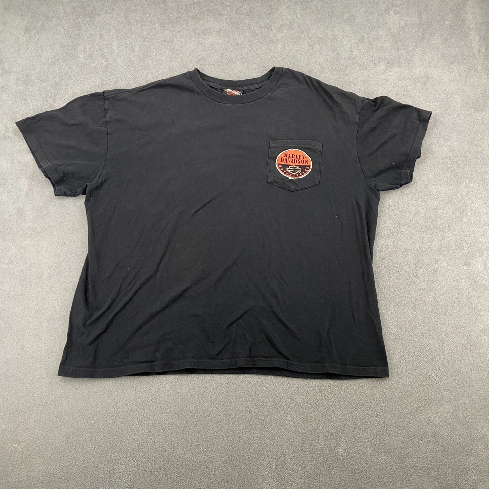 Vintage Y2K Harley-Davidson Andrae's Urbana, IL T Shirt Mens 2XL Pocket Tee